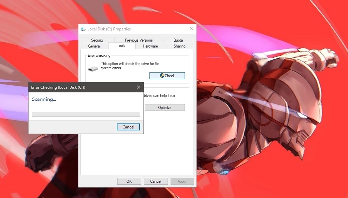 Scan drive trên máy tính để kiểm tra ổ cứng