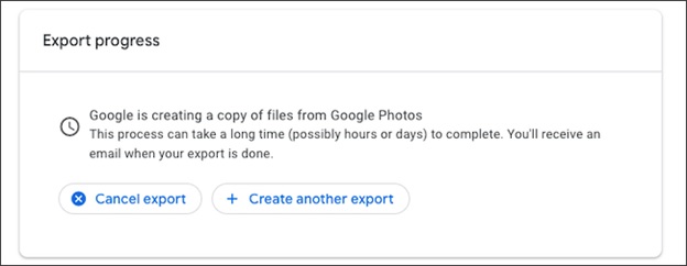 Bạn có thể hủy bằng nút “Cancel Export”