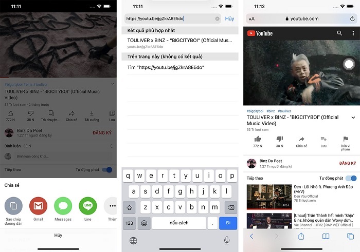 Thu nhỏ video bằng cách vào Youtube -> copy đường dẫn -> Paste lên Safari hoặc trình duyệt web -> mở video lên