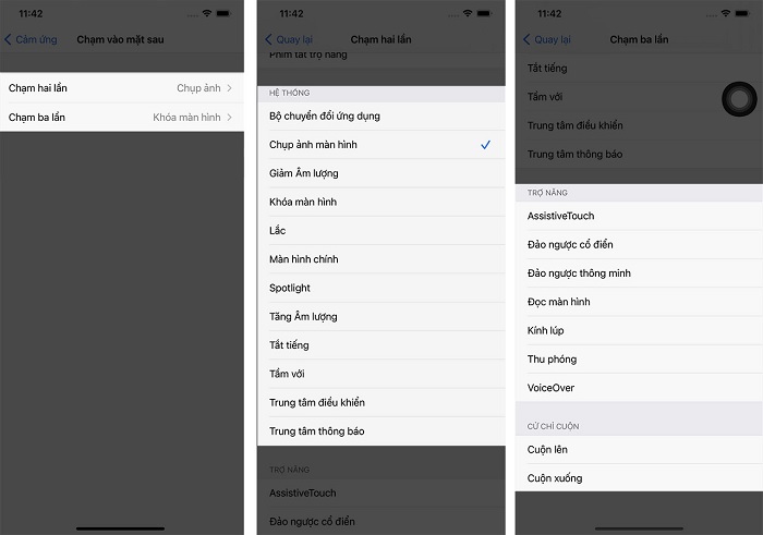 Cài đặt cảm ứng để sử dụng double tap và Triple tap với iOS 14.2