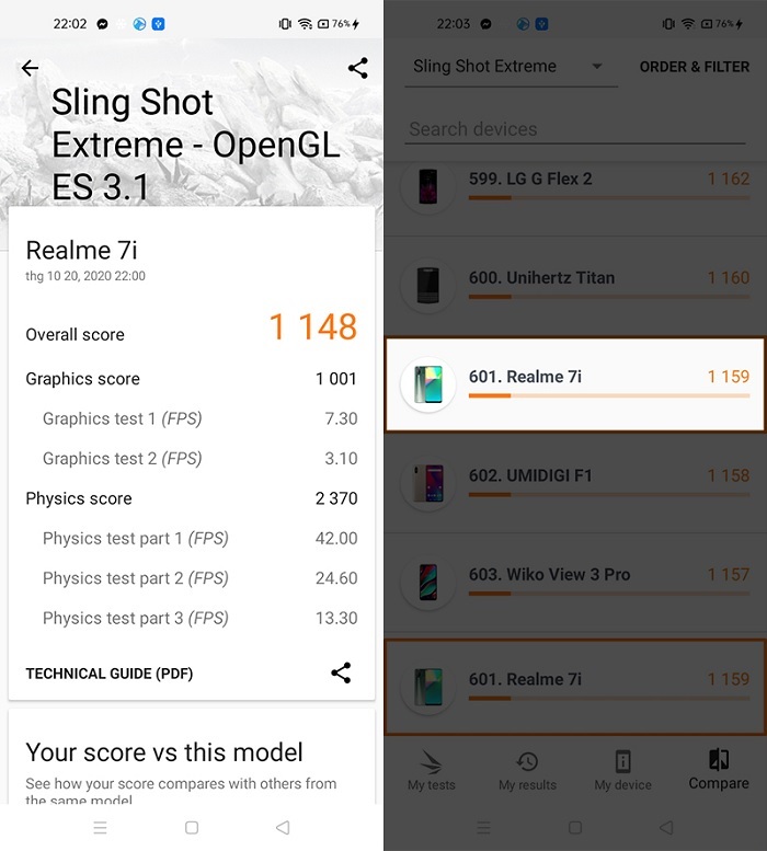 Kết quả đo khả năng xử lý đồ họa với phần mềm 3Dmark cho điểm hơi thấp