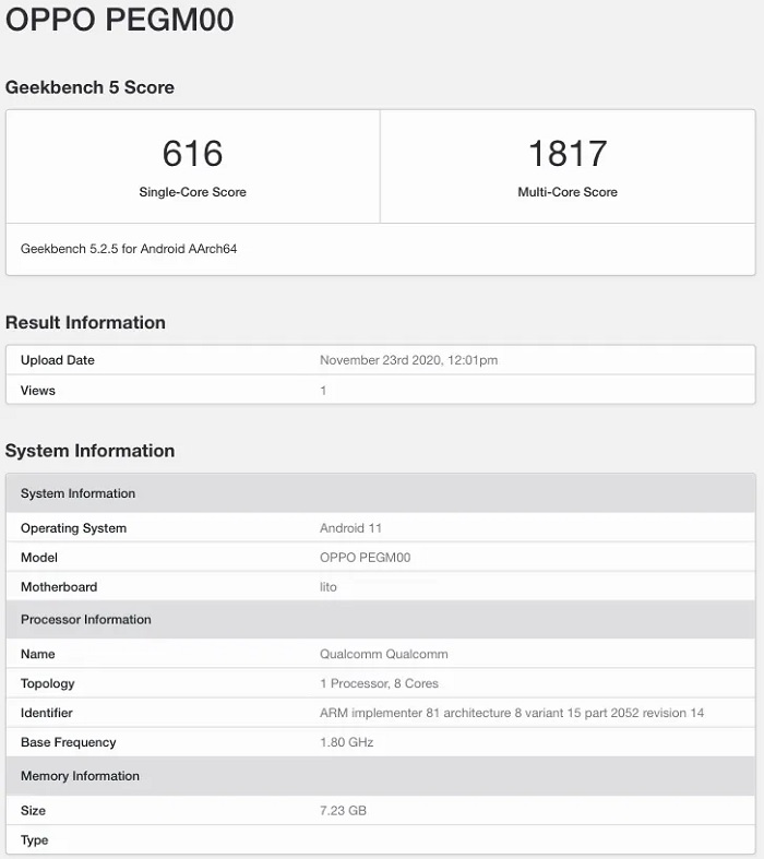 Điểm benchmark OPPO Reno5
