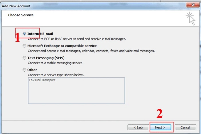 Chọn dịch vụ email của bạn