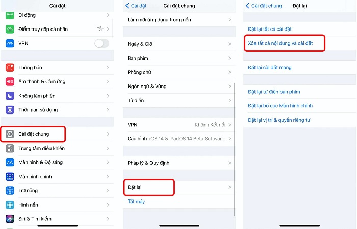 Cài đặt lại máy