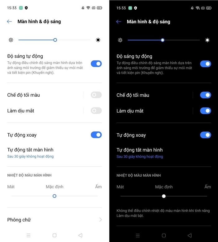 Thiết lập giao diện tối nhiều chủ đề