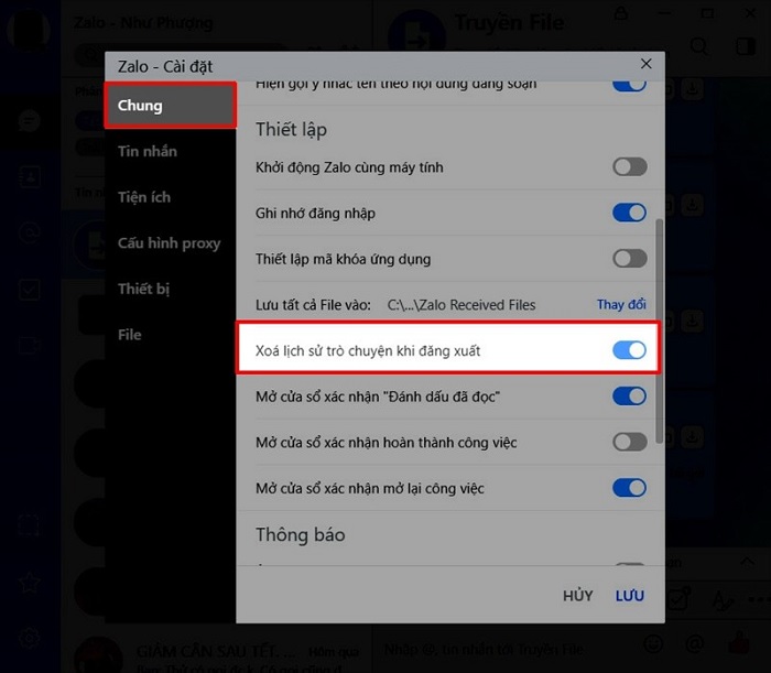 Xóa lịch sử trò chuyện khi đăng xuất một cách dễ dàng