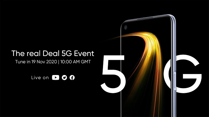 Hình ảnh quảng cáo do Realme UK đăng tải đã tiết lộ thiết kế mặt trước cũng như ngày ra mắt Realme 7 5G