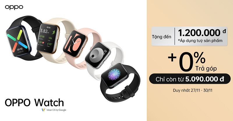 OPPO Watch giảm đến 1.200.000 đồng