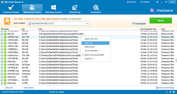 Wise Disk Cleaner là công cụ tăng tốc máy tính tối ưu
