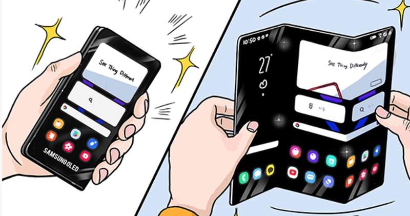 Ảnh minh họa smartphone màn hình gập bâ sắp trình làng của Samsung