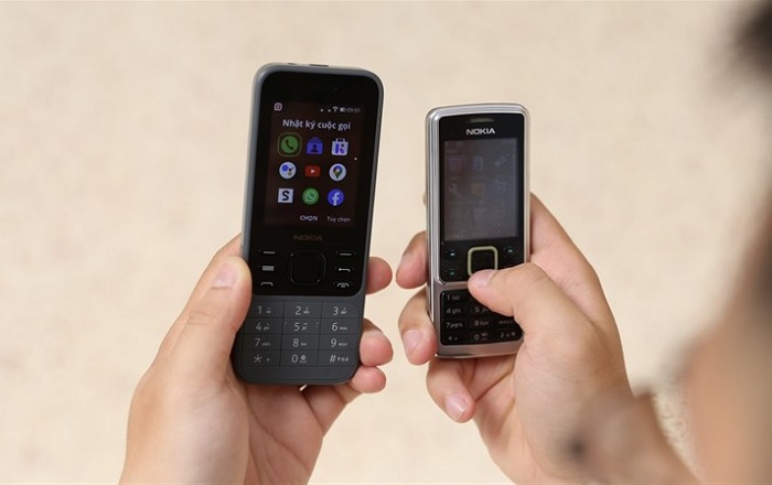 Màn hình Nokia 6300 cổ điển nhỏ hơn khá nhiều so với 6400 4G