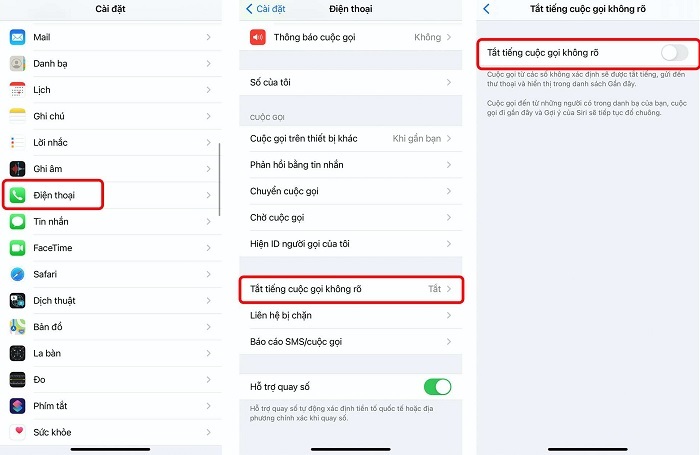 Cài đặt lại phần cuộc gọi của máy