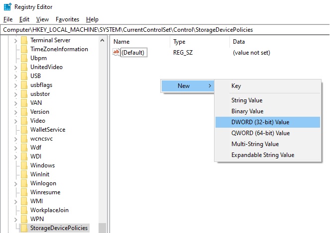 Chọn New > DWORD (32-bit) Value