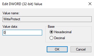 Nhập Value Data bằng 0