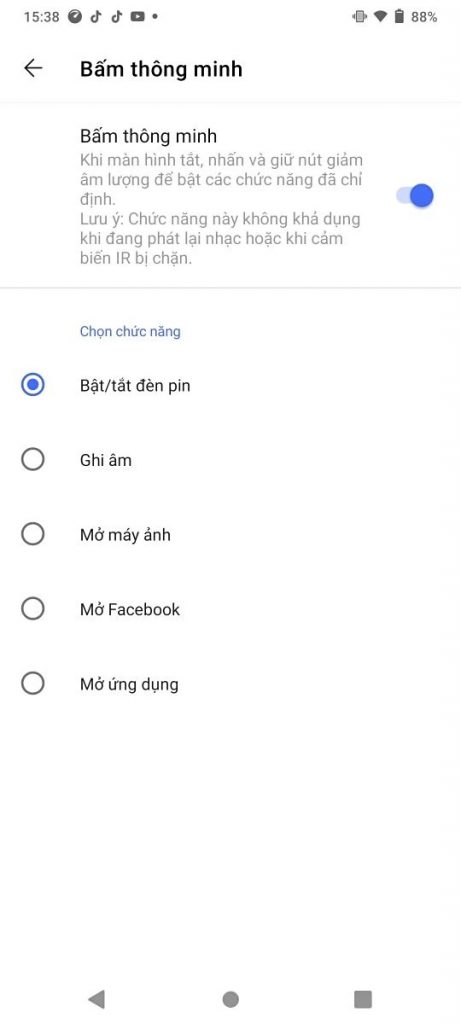 Chế độ bấm thông minh trên điện thoại Vivo V20 SE