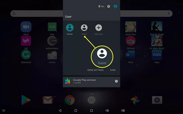 Kích hoạt chế độ Guest