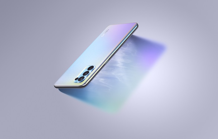 Màu sắc mặt lưng OPPO Reno5 chuyển màu đẹp mắt, rất phù hợp với không khí lễ hội sắp tới