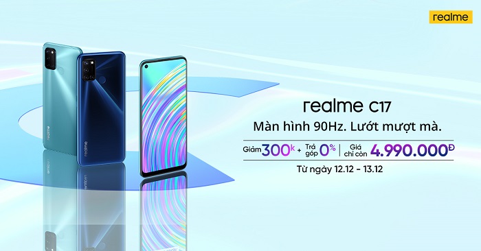 Giảm ngay 300.000 đồng khi chọn mua Realme C17 tại Viettel Store