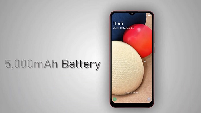 Galaxy A02s được trang bị viên pin khủng