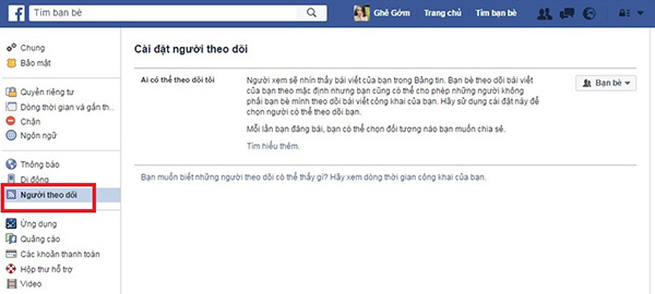 Cách bật chế độ theo dõi trên Facebook (2)