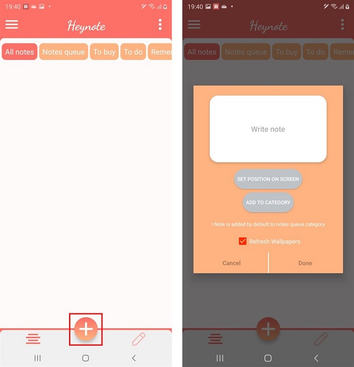Nhấp vào Write Note để viết ghi chú