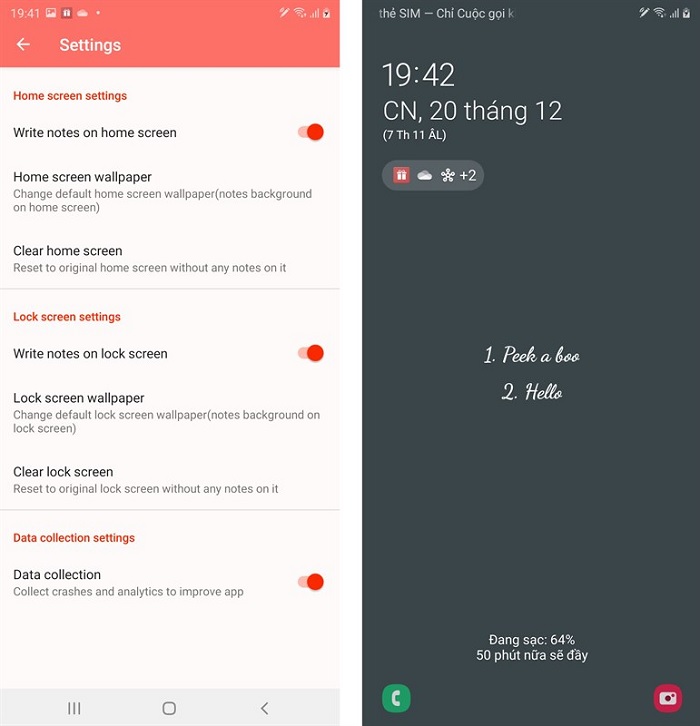 Nếu thành công thì ghi chú sẽ được cài làm hình nền trên smartphone của bạn.