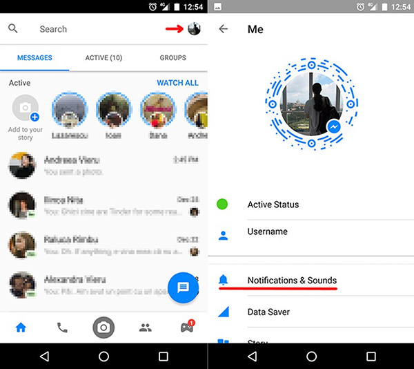 Cách tắt thông báo Messenger trên Android