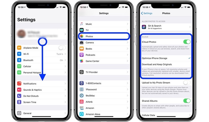 Kích hoạt iCloud Photos