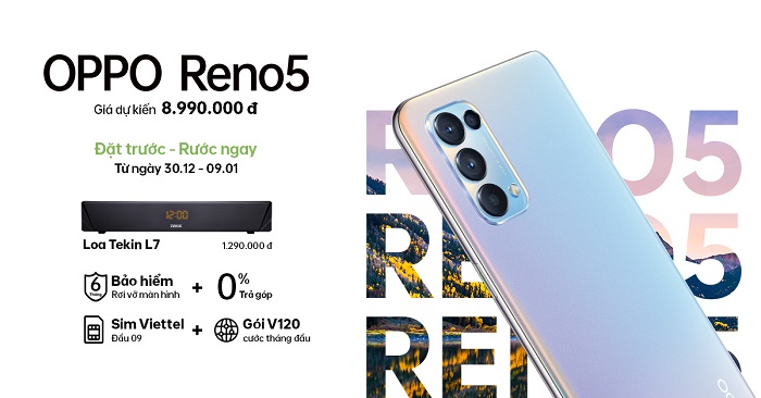Đặt trước OPPO Reno5 nhận ưu đãi độc quyền chỉ có tại Viettel Store