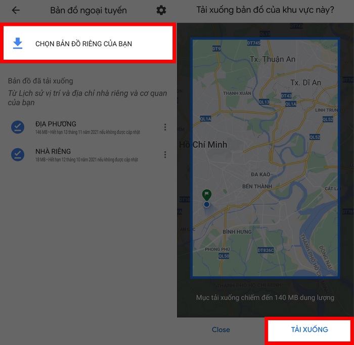 Tải bản đồ ngoại tuyến