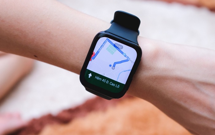 Người dùng có thể dễ dàng định vị hay tìm kiếm vị trí cần thiết trên ứng dụng Google Map ngay tại OPPO Watch