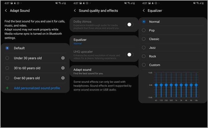 Lựa chọn các chế độ để trải nghiệm chất lượng như ý muốn
