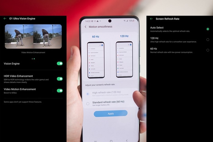 Tốc độ làm tươi cho màn hình lên đến 120Hz
