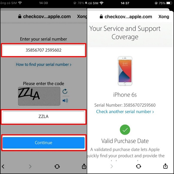 Kiểm tra IMEI của iPhone