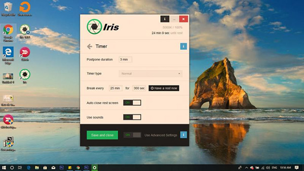 Phần mềm lọc ánh sáng xanh Iris
