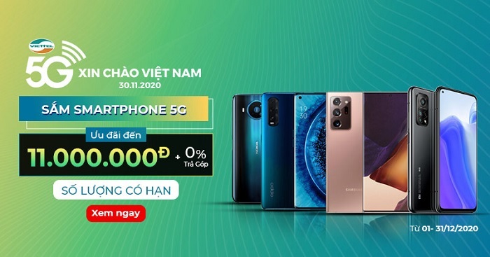 Ưu đãi khủng khi mua smartphone 5G tại Viettel Store