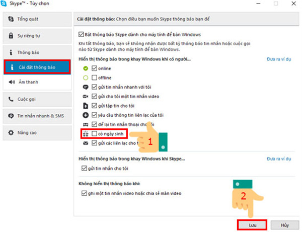 Tắt thông báo sinh nhật trên Skype (1)