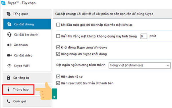 Tắt thông báo sinh nhật trên Skype