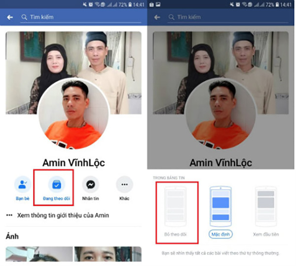 Cách 2: Theo dõi Facebook người khác không cần kết bạn trên điện thoại