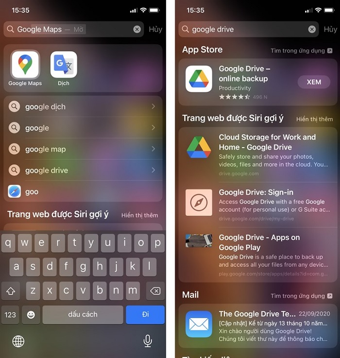 Tìm kiếm Spotlight là lựa chọn tốt thay thế cho App Library