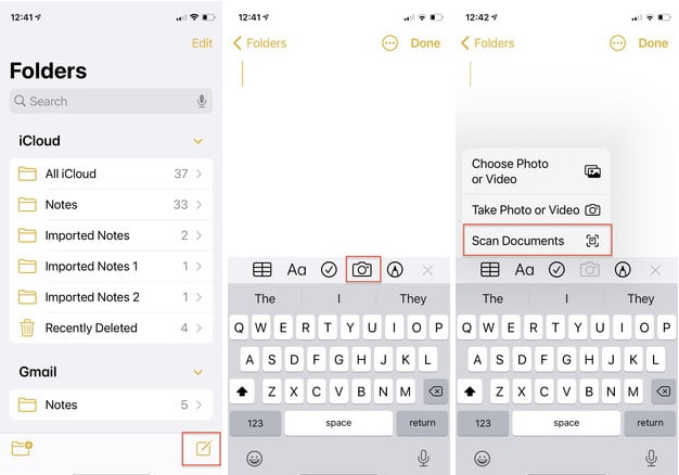 Scan văn bản với Notes