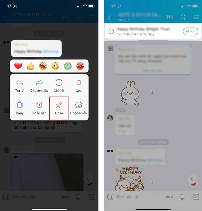 Các tin nhắn quan trọng sẽ được ghim lên đầu nhờ tính năng mới trên Zalo