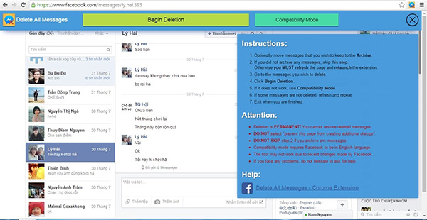 Cách xóa tất cả tin nhắn trên Facebook trên máy tính (2)