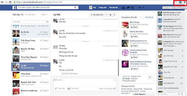 Cách xóa tất cả tin nhắn trên Facebook trên máy tính