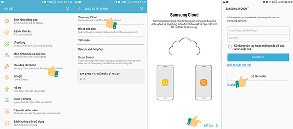 Cách đăng ký tài khoản Samsung account