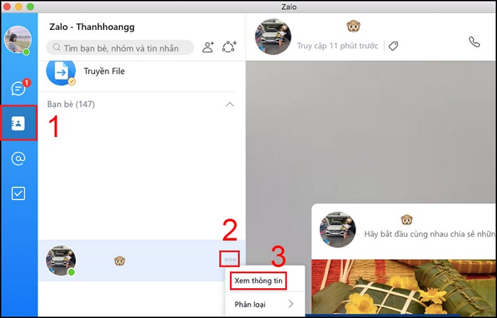 cách lấy số điện thoại từ Zalo