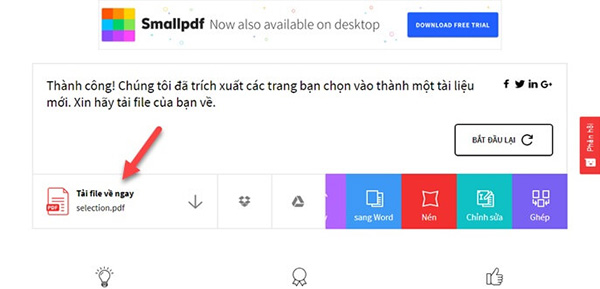 Cắt file PDF bằng phần mềm SmallPDF (2)