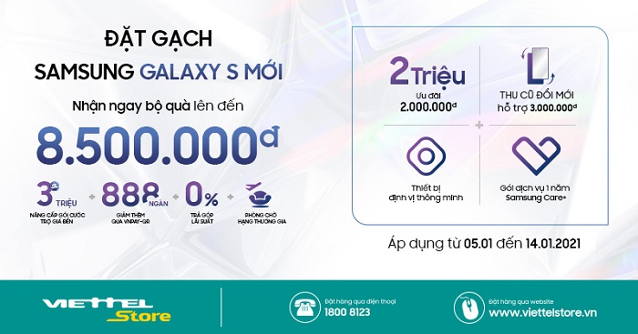 Đặt gạch Samsung Galaxy S Mới tại Viettel Store