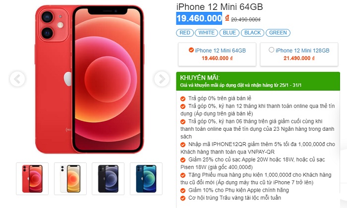 Mua iPhone 12 mini tại Viettel Store bạn sẽ được giảm ngay 1.000.000 đồng đì kèm nhiều ưu đãi hấp dẫn
