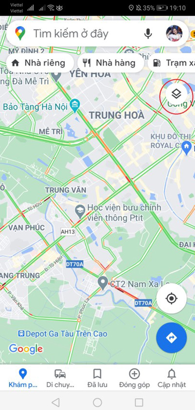 Xem dự đoán đường có kẹt xe bằng Google Maps